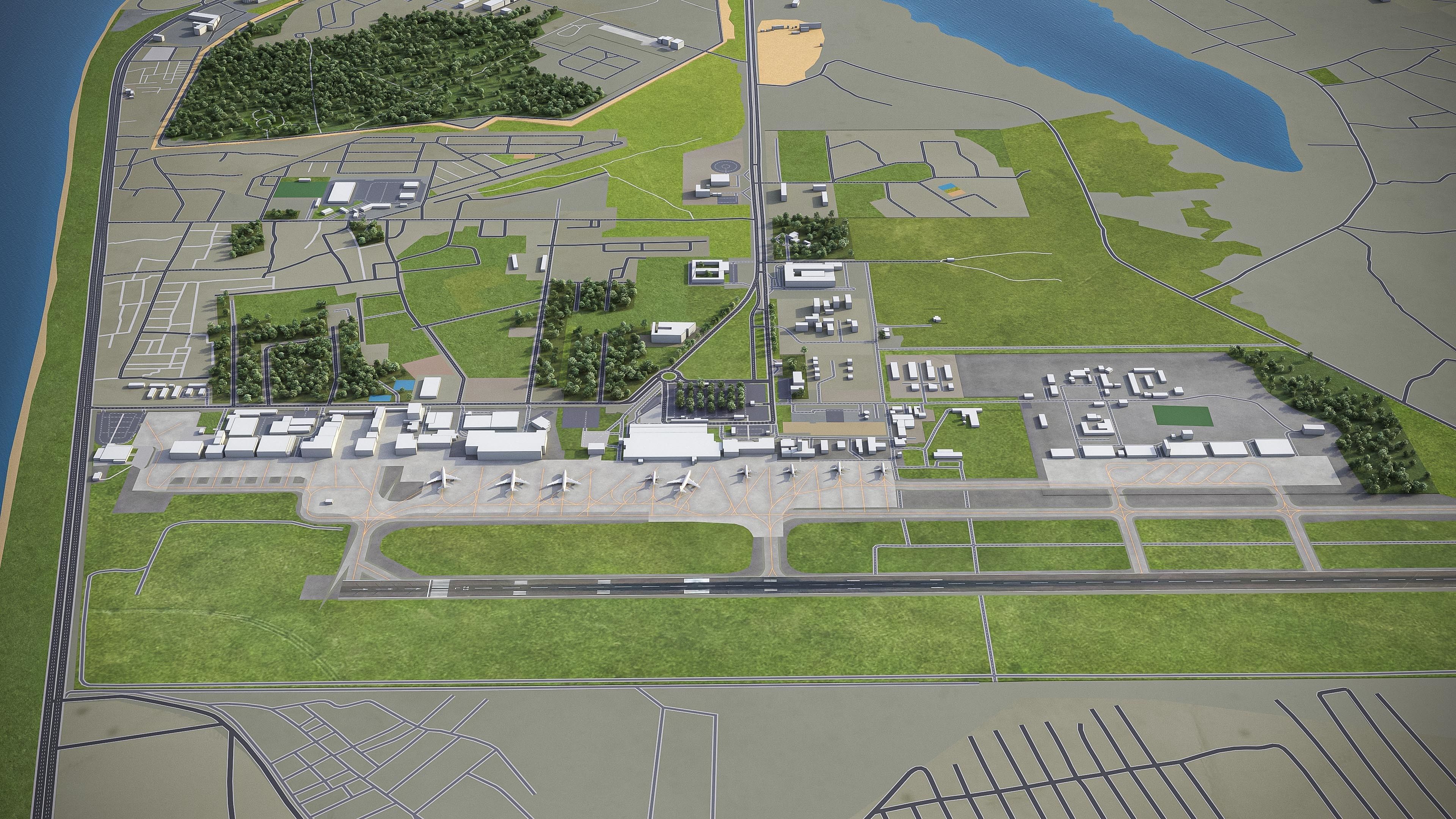 Felix Houphouet Boigny International Airport - ABJ Low-poly 3D model_1