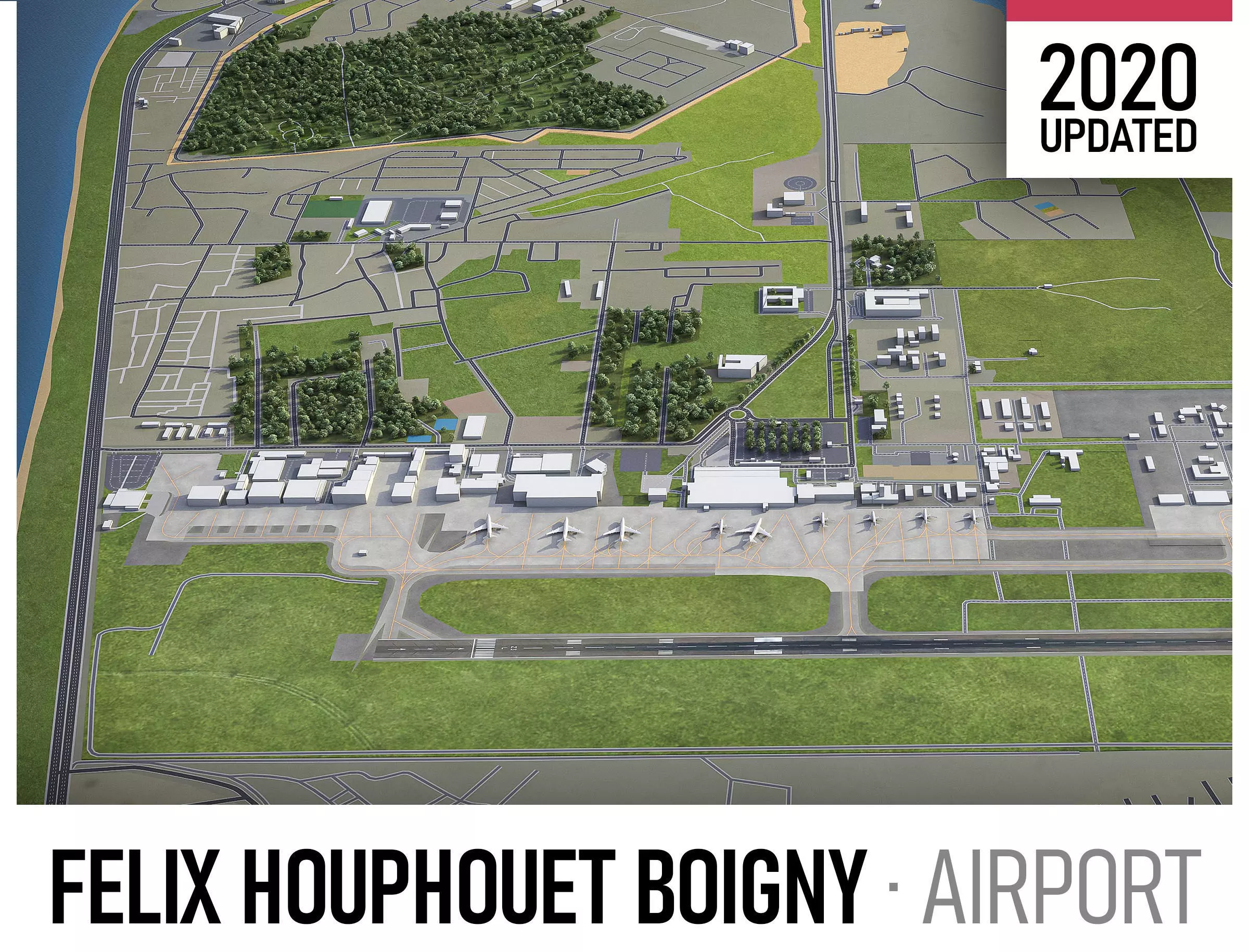 Felix Houphouet Boigny International Airport - ABJ Low-poly 3D model_0