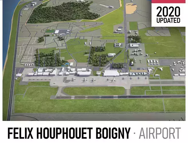 Felix Houphouet Boigny International Airport - ABJ Low-poly 3D model