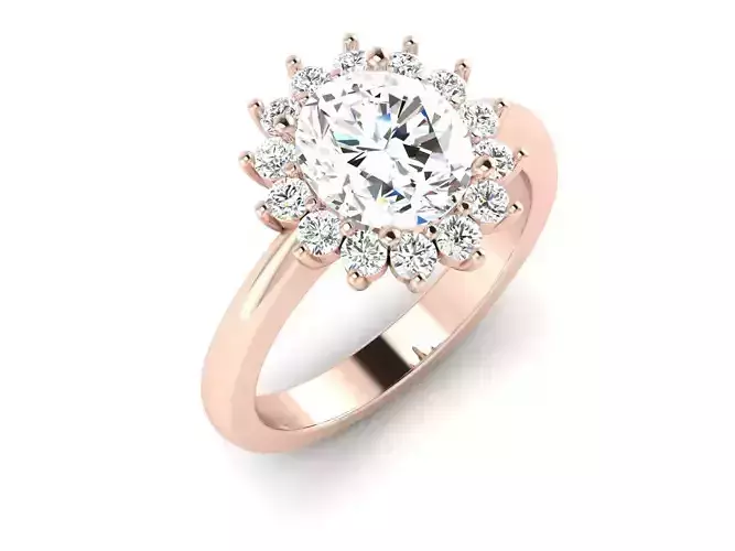solitaire wedding engagement women ring 3dm 12 render stl detail