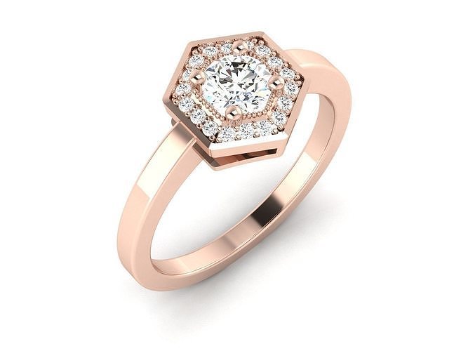 solitaire wedding engagement women ring 3dm 12 render stl detail 3D print model