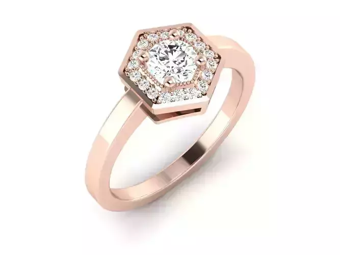 solitaire wedding engagement women ring 3dm 12 render stl detail