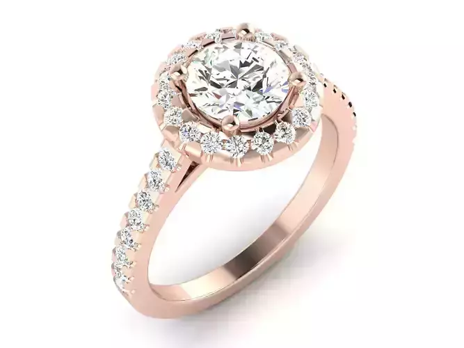 solitaire wedding engagement women ring 3dm 12 render stl detail
