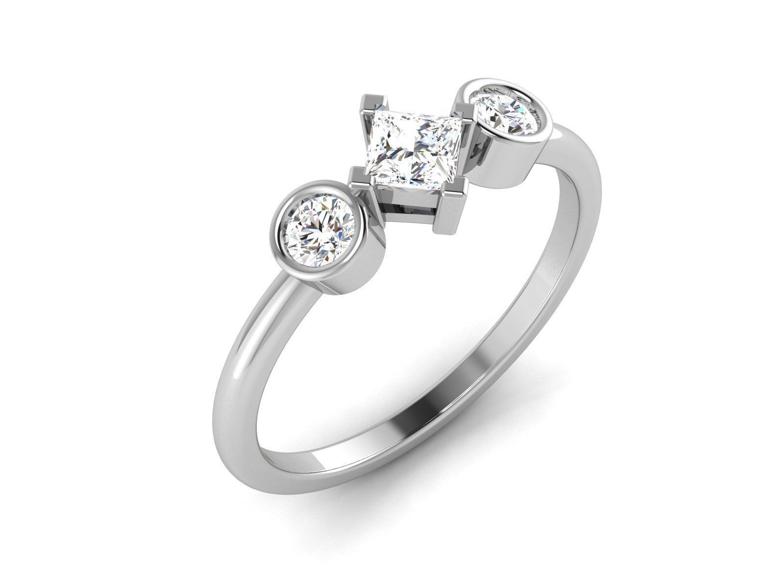 solitaire wedding engagement women ring 3dm 12 render stl detail 3D print model_2