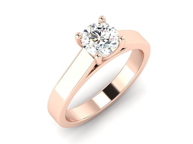 solitaire wedding engagement women ring 3dm 12 render stl detail 3D print model
