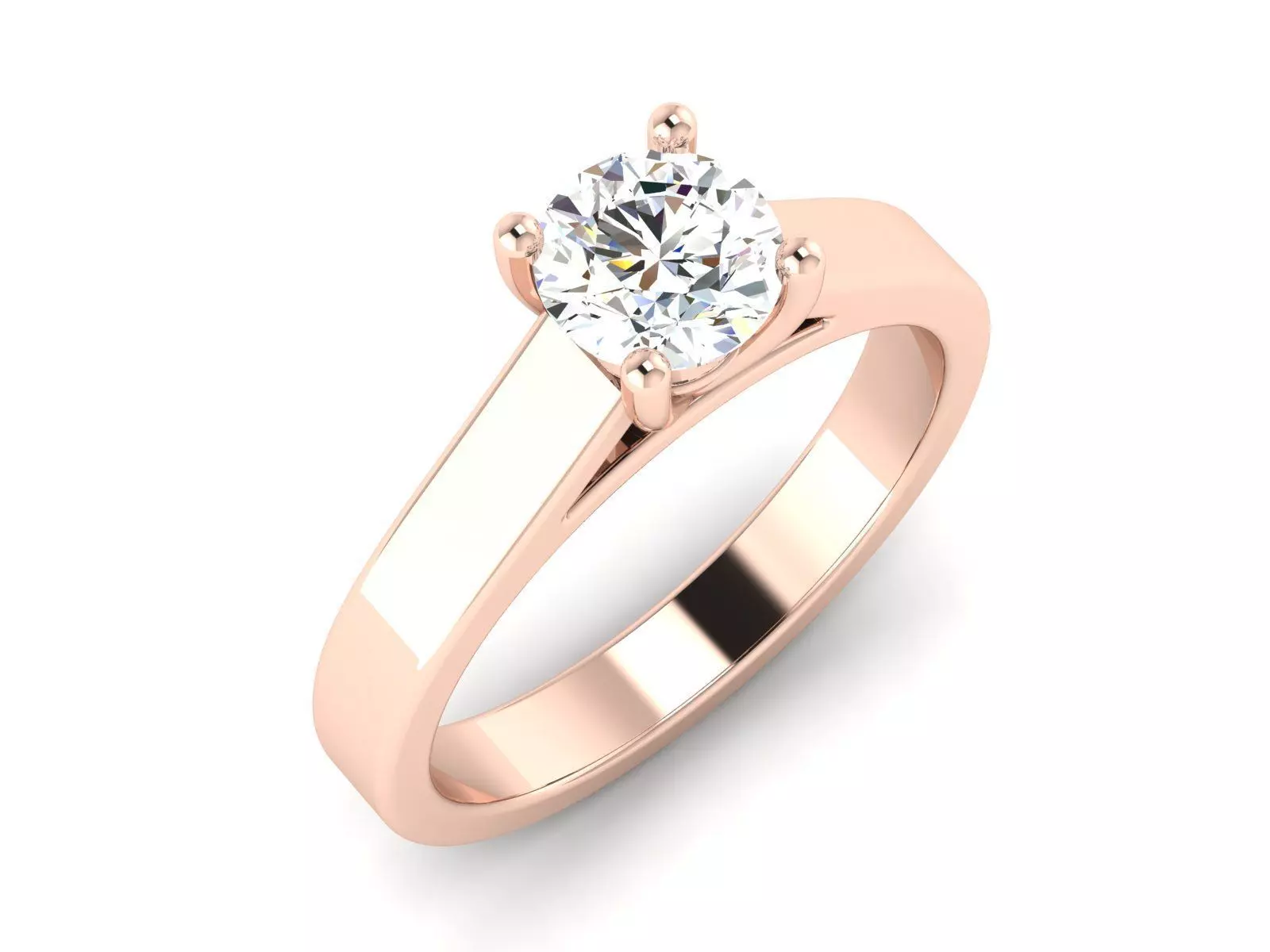 solitaire wedding engagement women ring 3dm 12 render stl detail 3D print model_0