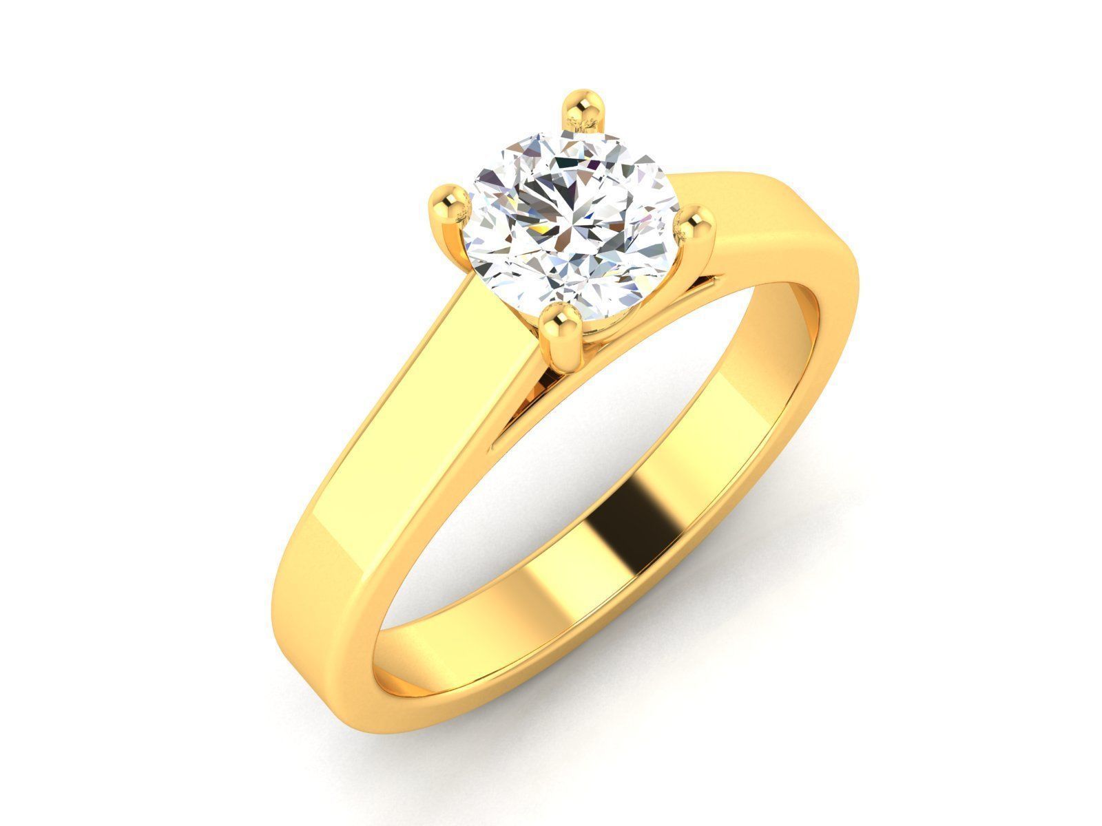 solitaire wedding engagement women ring 3dm 12 render stl detail 3D print model_7