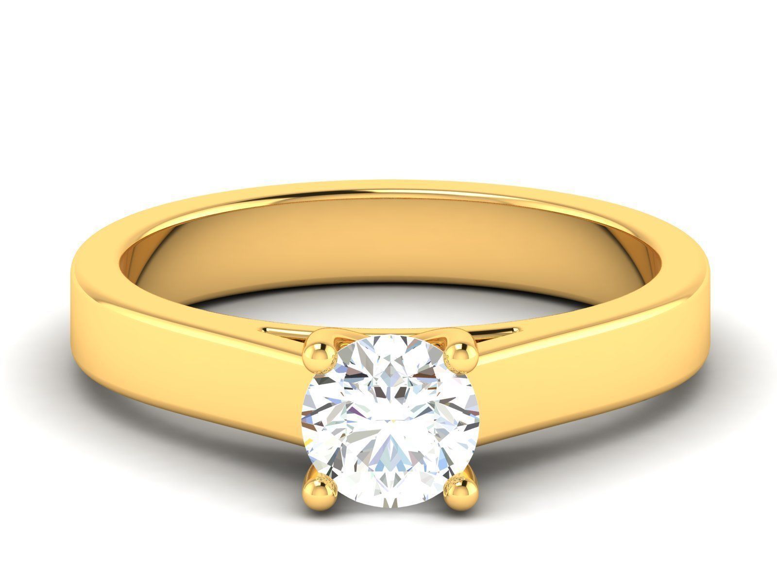 solitaire wedding engagement women ring 3dm 12 render stl detail 3D print model_3