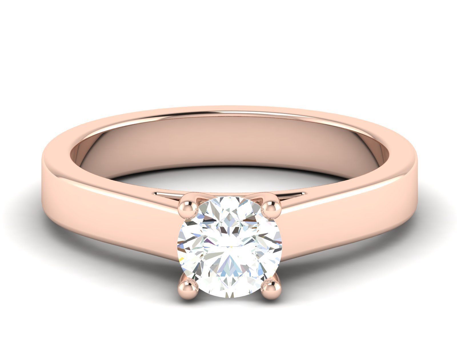 solitaire wedding engagement women ring 3dm 12 render stl detail 3D print model_1