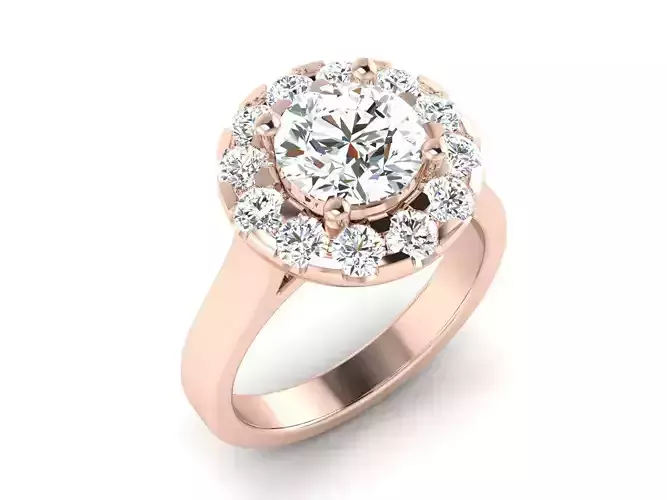 solitaire wedding engagement women ring 3dm 12 render stl detail