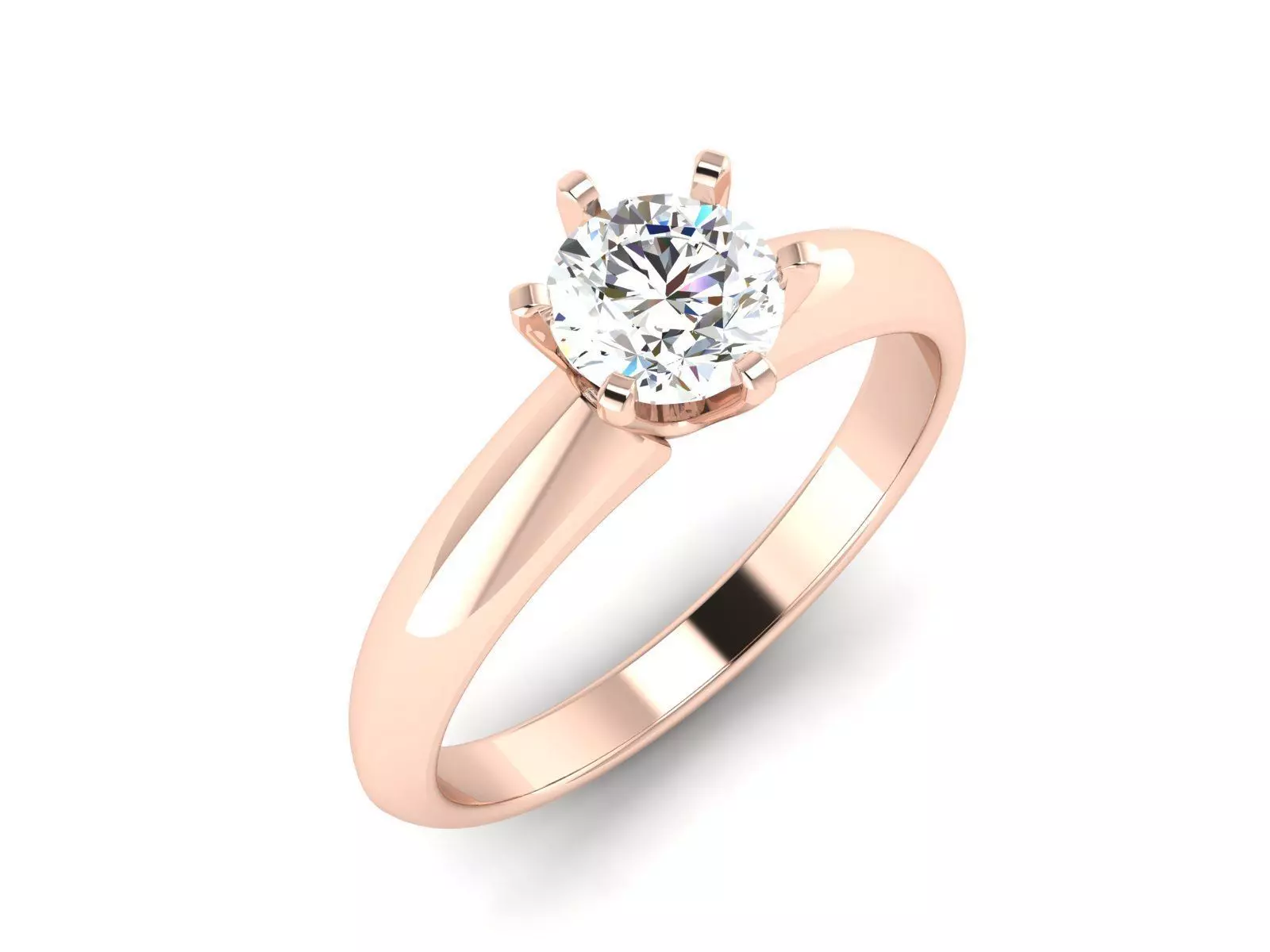solitaire wedding engagement women ring 3dm 12 render stl detail 3D print model_0