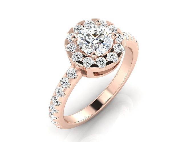 solitaire wedding engagement women ring 3dm 12 render stl detail 3D print model