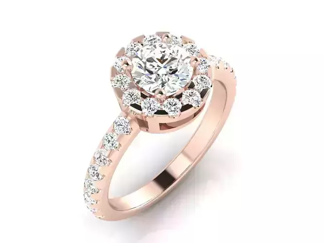 solitaire wedding engagement women ring 3dm 12 render stl detail