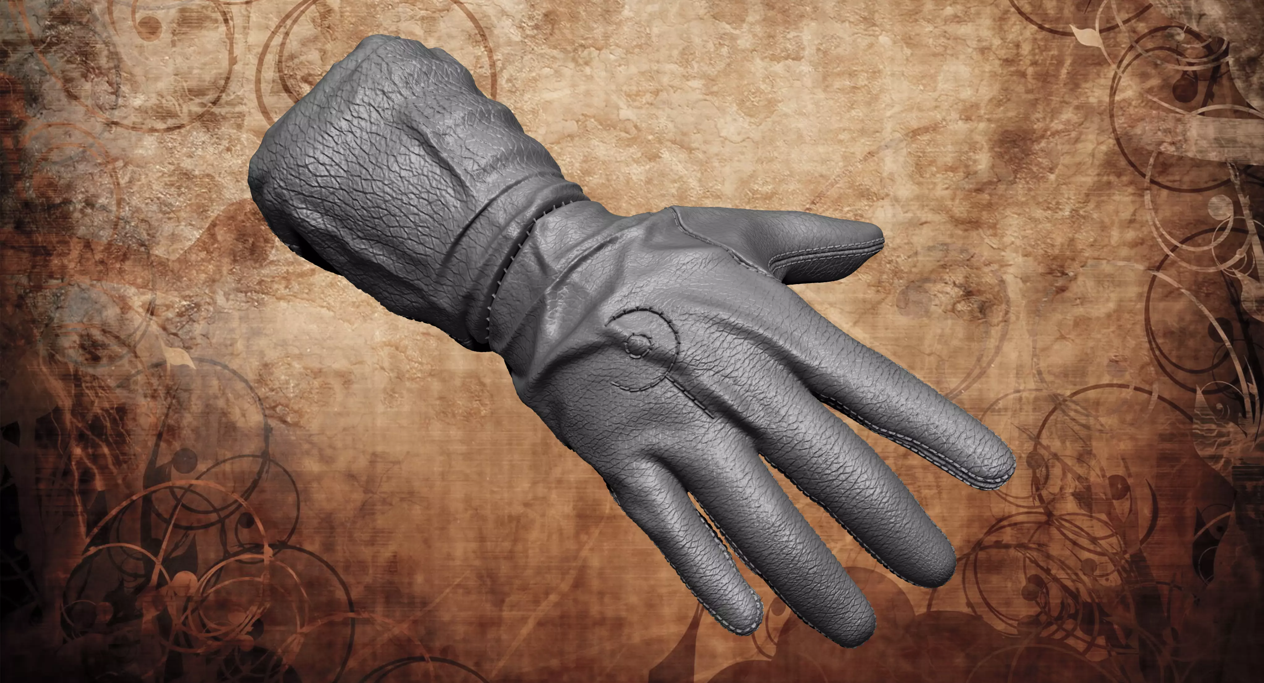 Gloves leather glove 3D model_0
