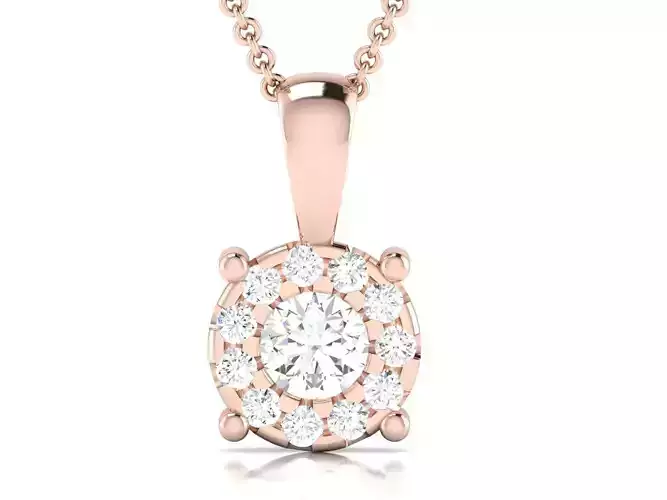 solitaire wedding engagement women pendant  3dm 12 render detail