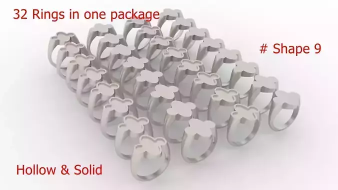 Signet Men Ring Pack No 09 3D print model