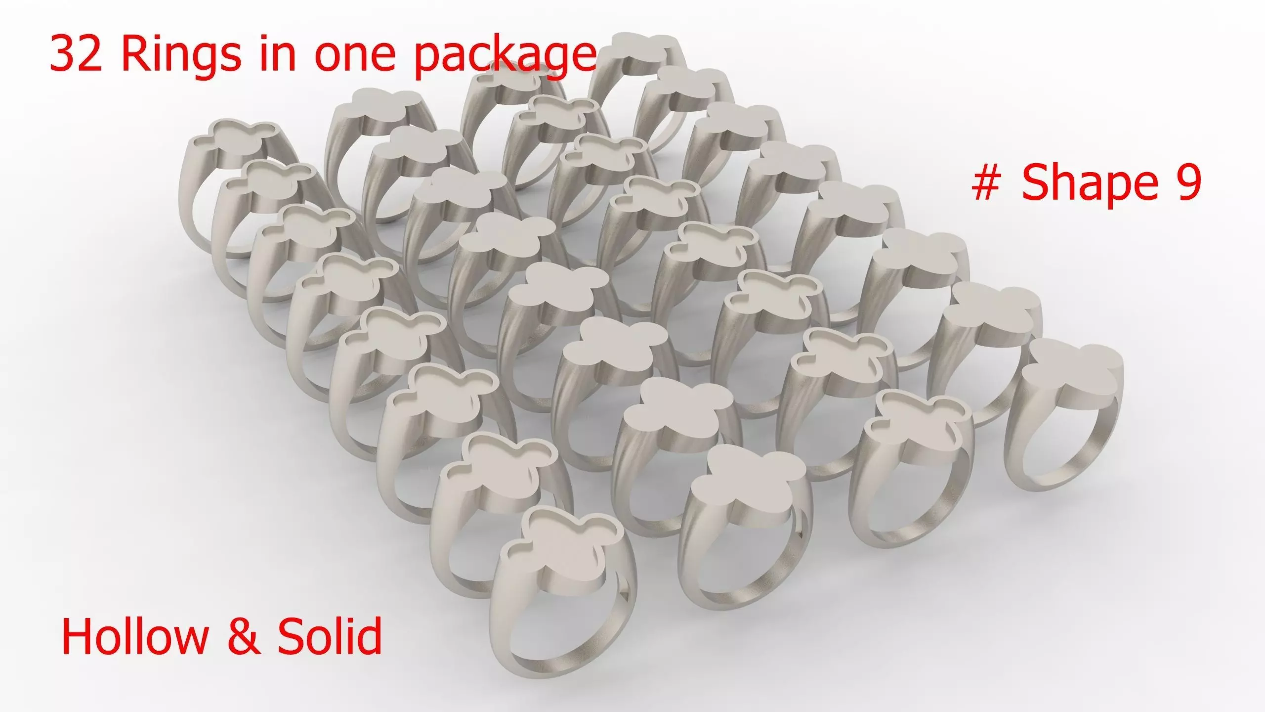 Signet Men Ring Pack No 09 3D print model