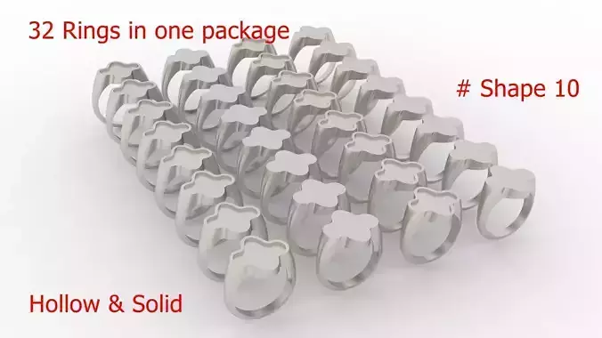Signet Men Ring Pack No 10 3D print model