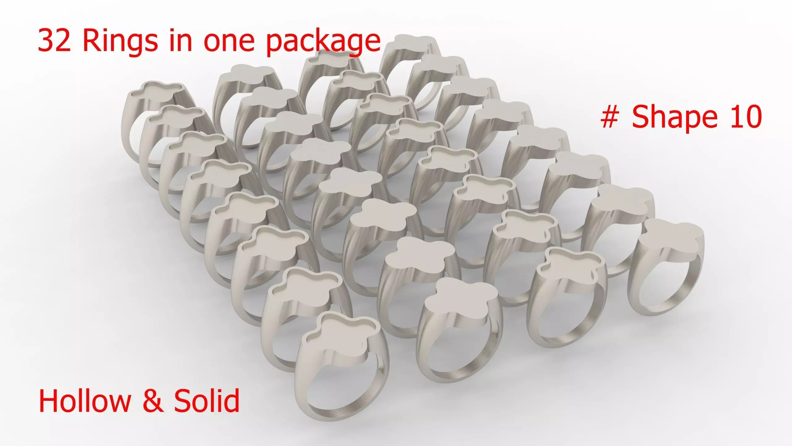 Signet Men Ring Pack No 10 3D print model