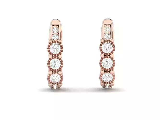 solitaire  women earrings  3dm 12 render stl detail 3D print model