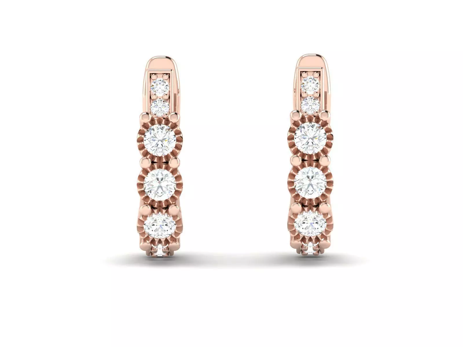 solitaire  women earrings  3dm 12 render stl detail 3D print model_0