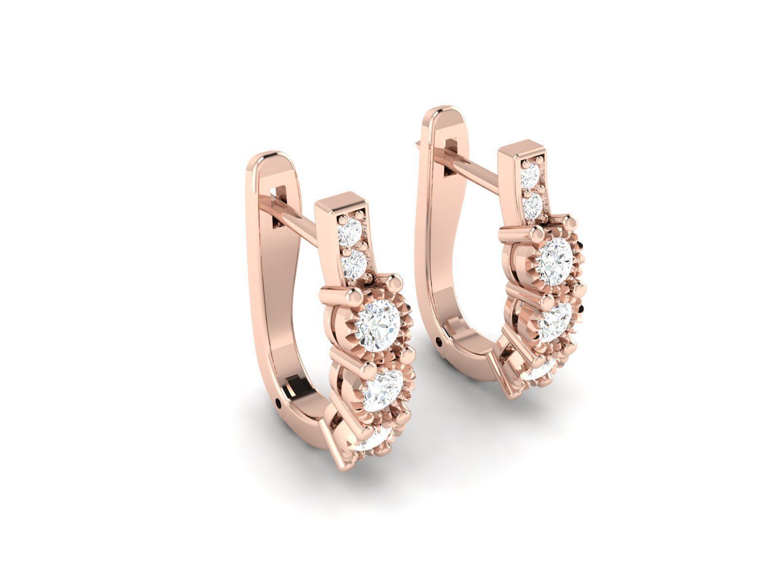 solitaire  women earrings  3dm 12 render stl detail 3D print model_4