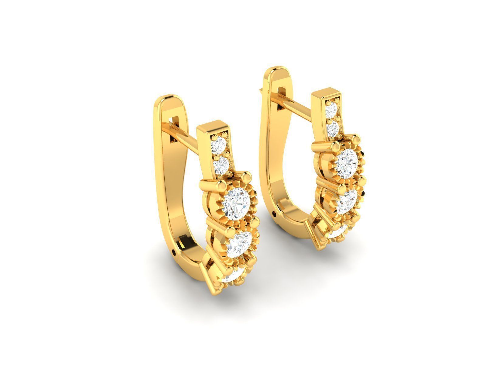 solitaire  women earrings  3dm 12 render stl detail 3D print model_10