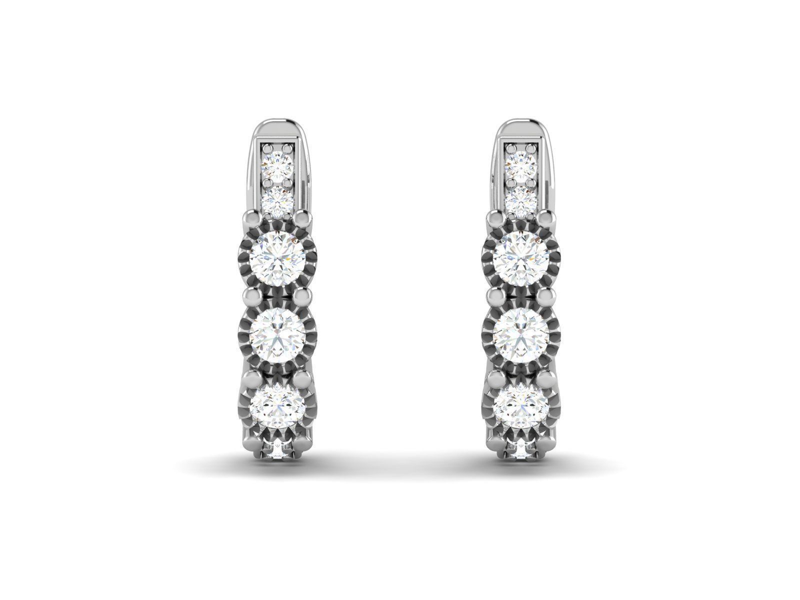 solitaire  women earrings  3dm 12 render stl detail 3D print model_5