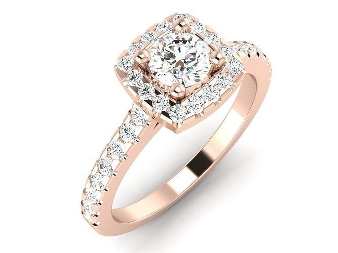 solitaire wedding engagement women ring 3dm 12 render stl detail 3D print model
