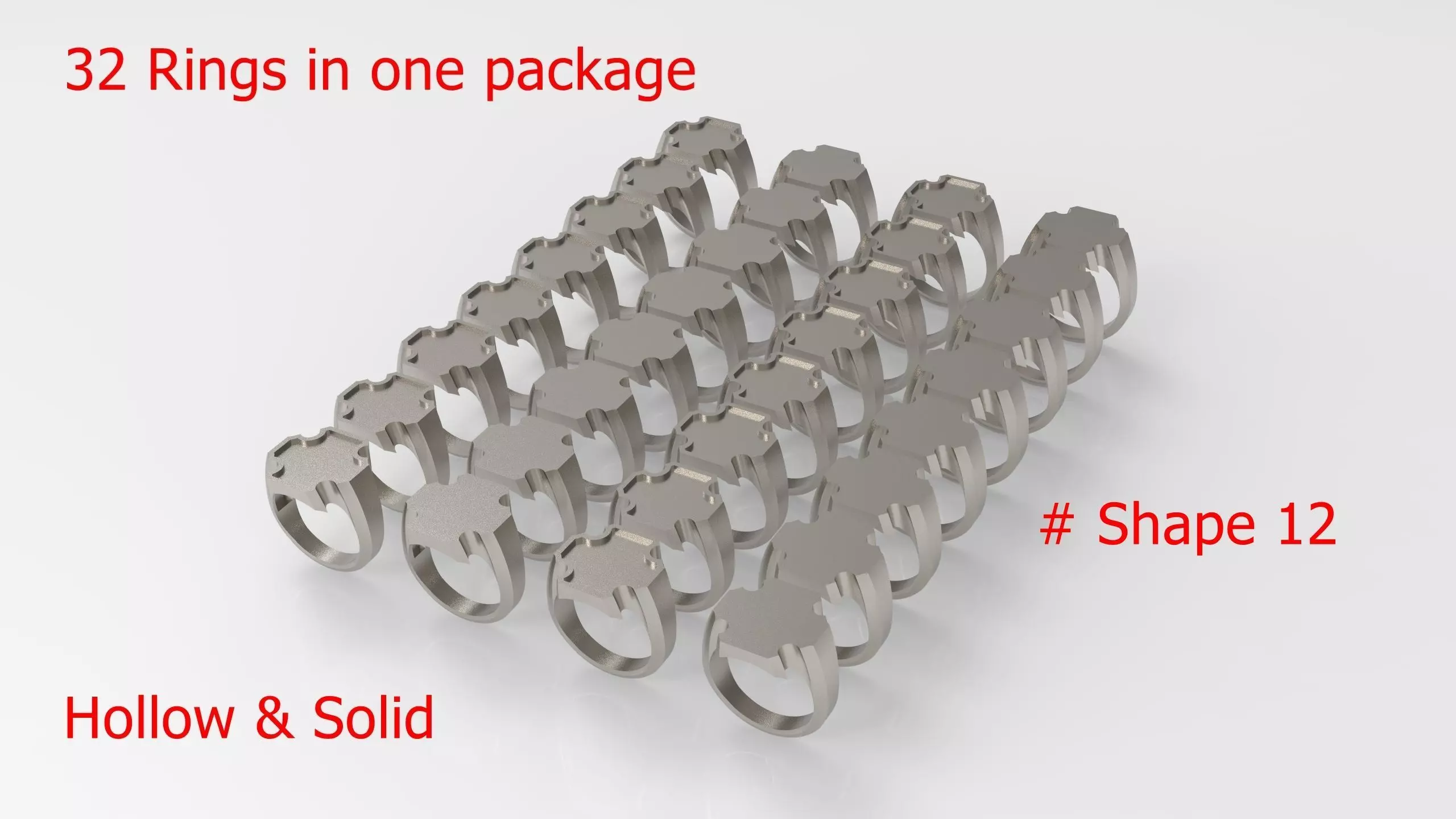 Signet Men Ring Pack No 12 3D print model