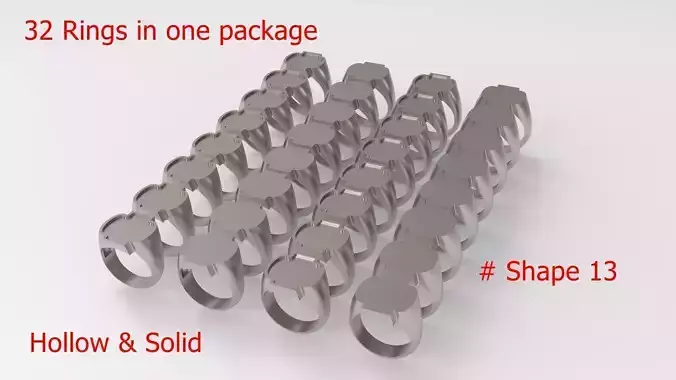 Signet Men Ring Pack No 13 3D print model