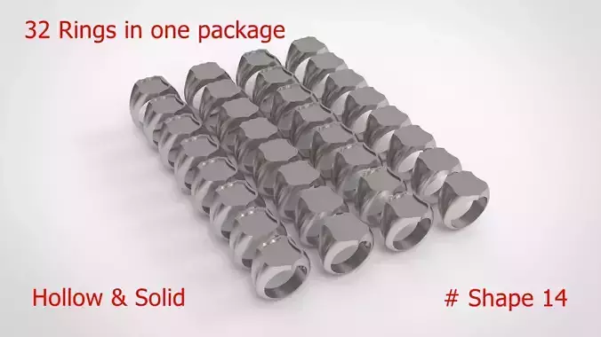 Signet Men Ring Pack No 14 3D print model