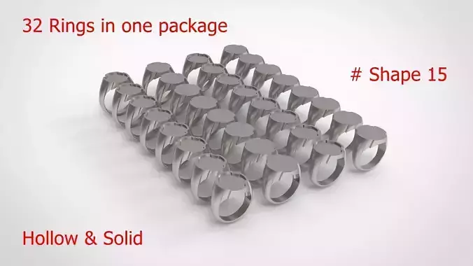 Signet Men Ring Pack No 15 3D print model