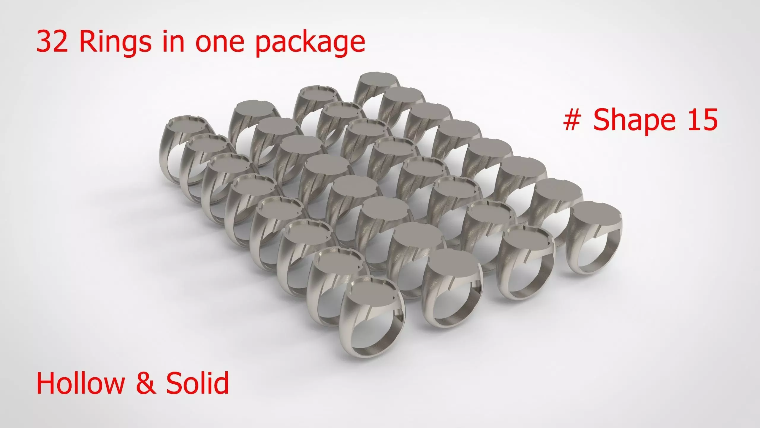 Signet Men Ring Pack No 15 3D print model