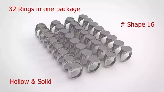 Signet Men Ring Pack No 16 3D print model