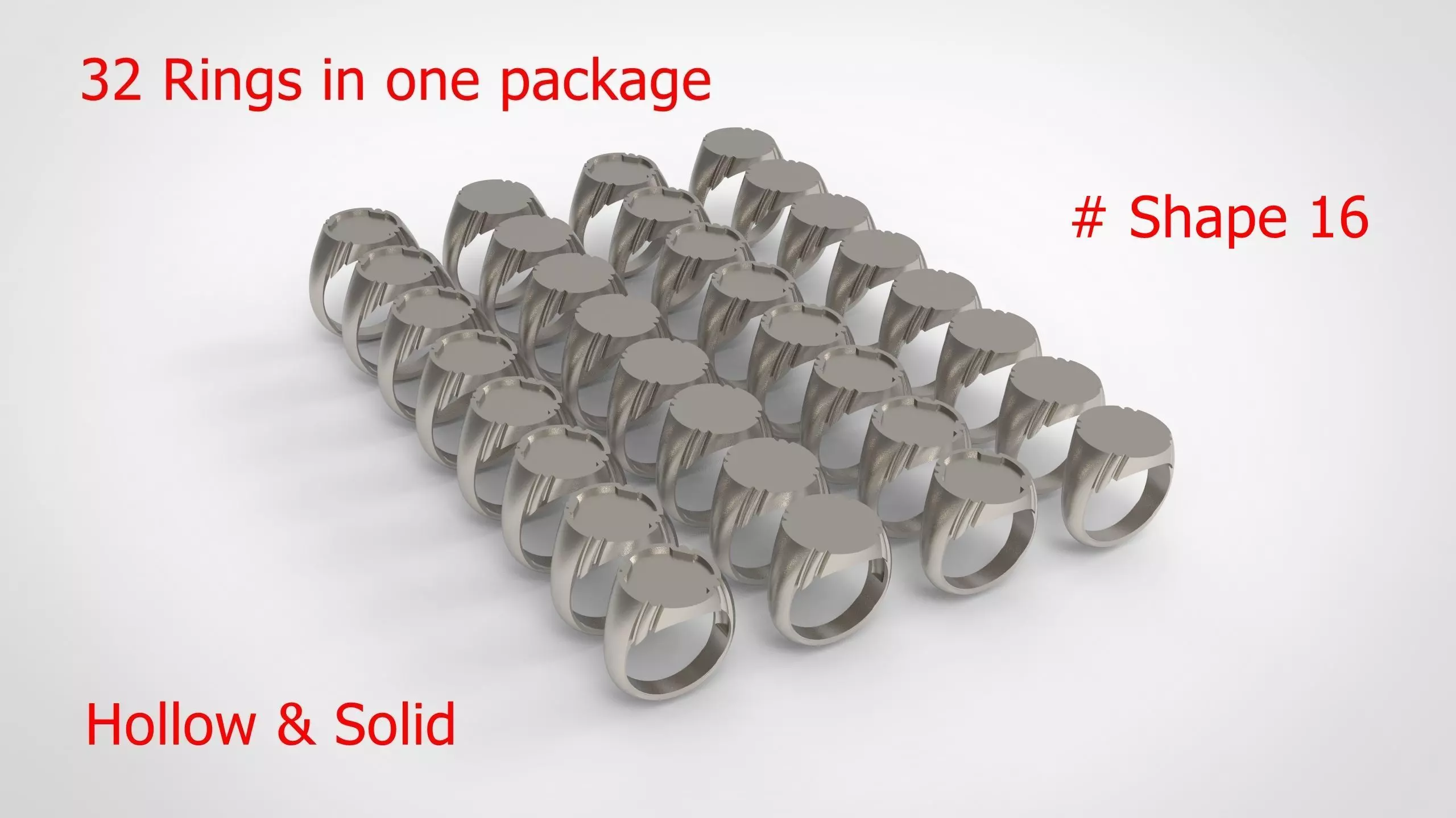 Signet Men Ring Pack No 16 3D print model
