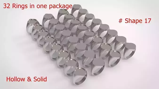 Signet Men Ring Pack No 17 3D print model
