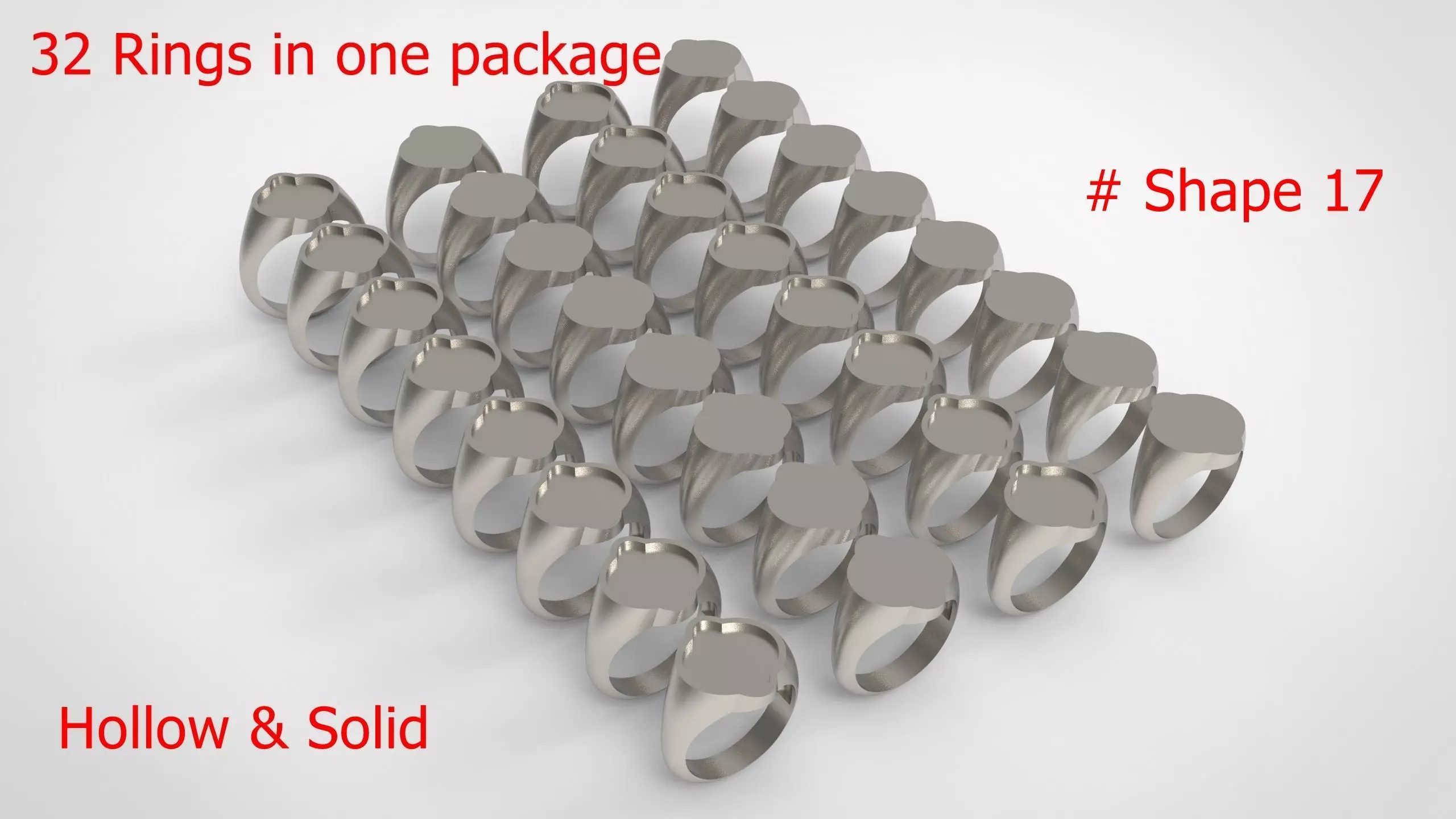 Signet Men Ring Pack No 17 3D print model