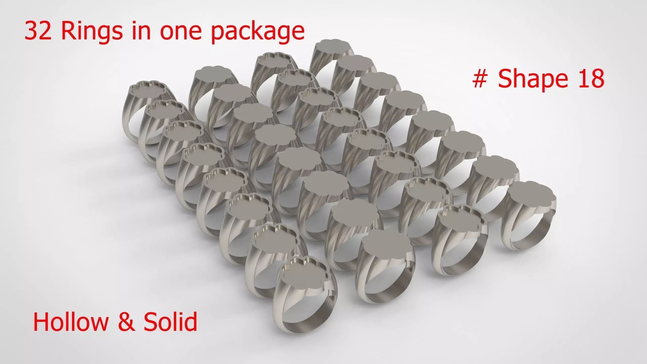 Signet Men Ring Pack No 18 3D print model