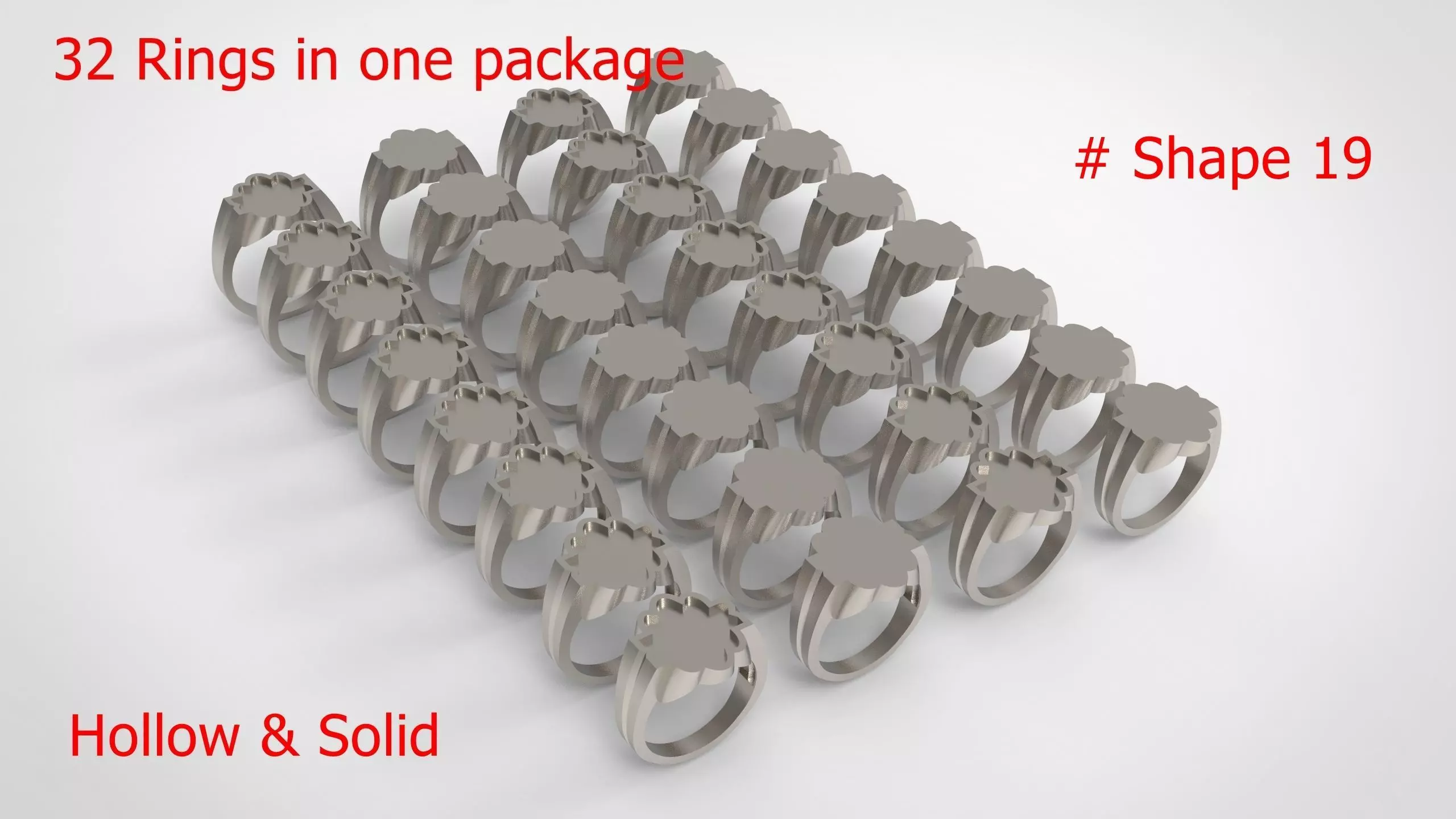 Signet Men Ring Pack No 19 3D print model