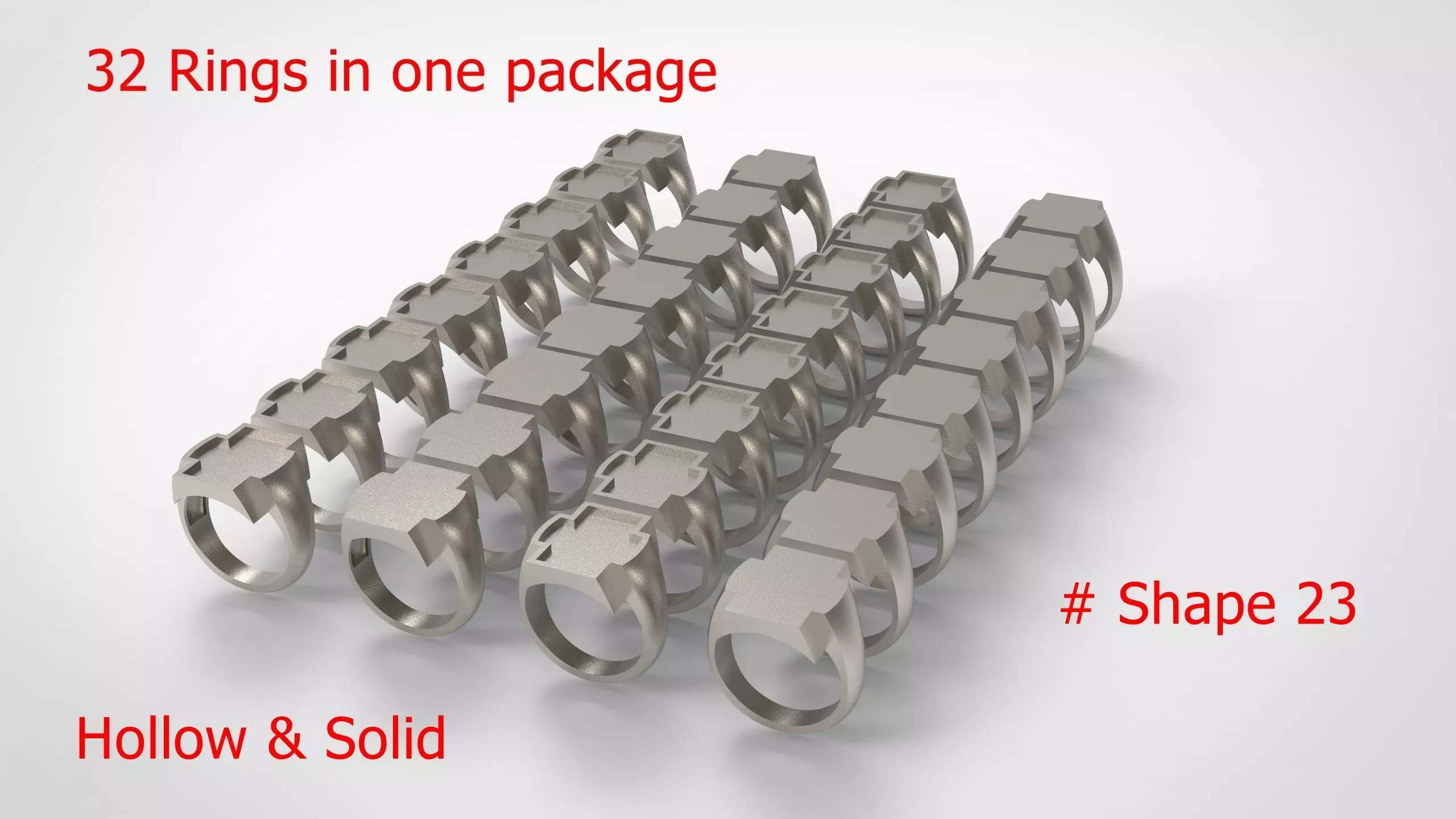 Signet Men Ring Pack No 23 3D print model
