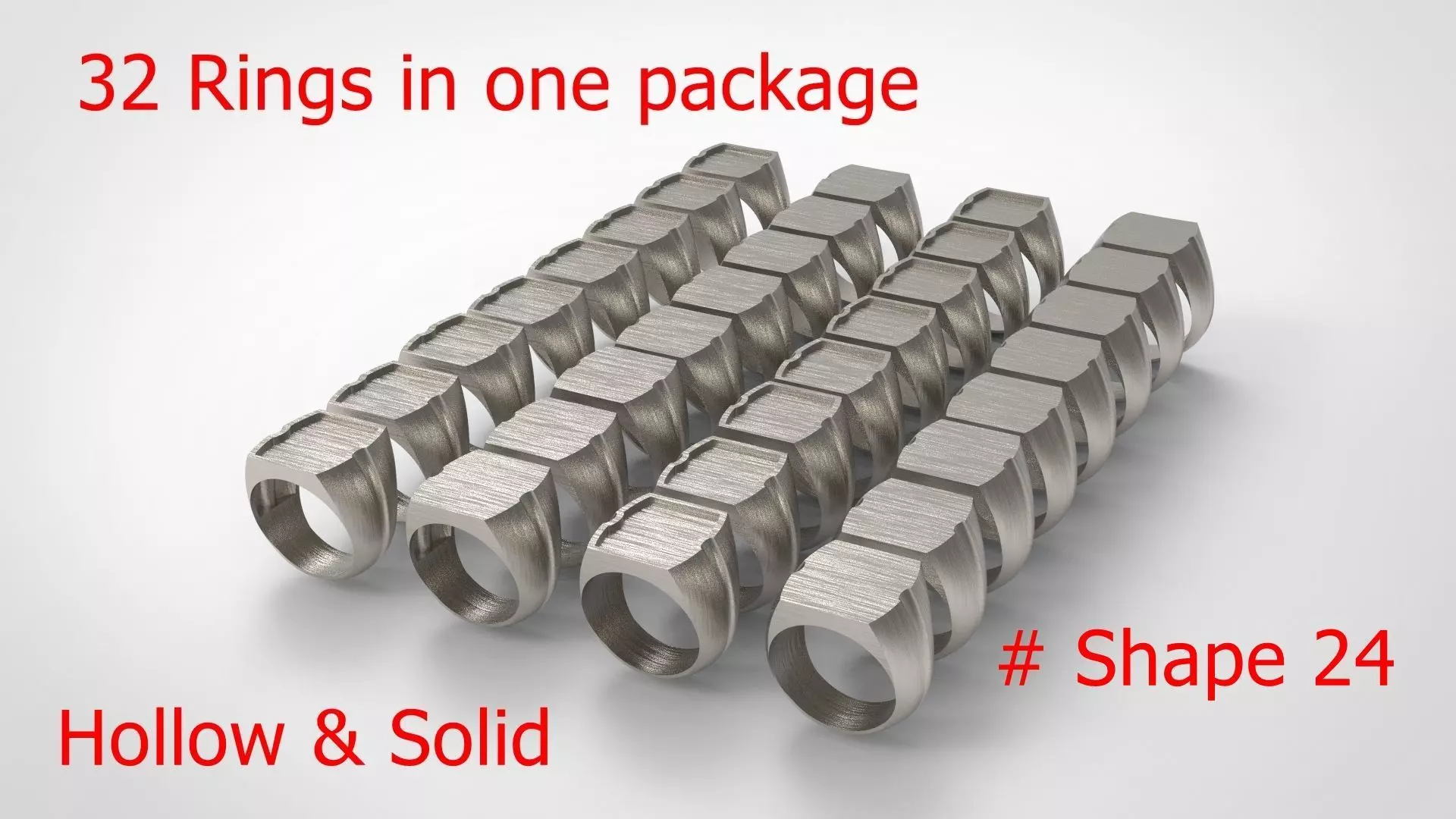 Signet Men Ring Pack No 24 3D print model