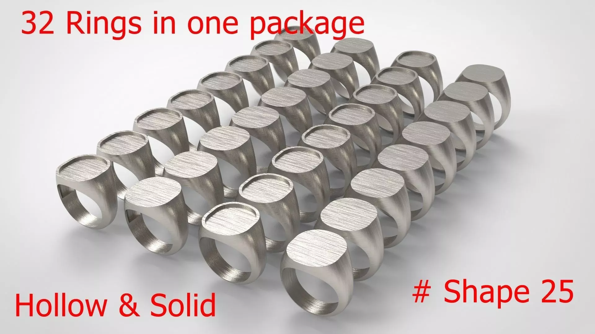 Signet Men Ring Pack No 25 3D print model