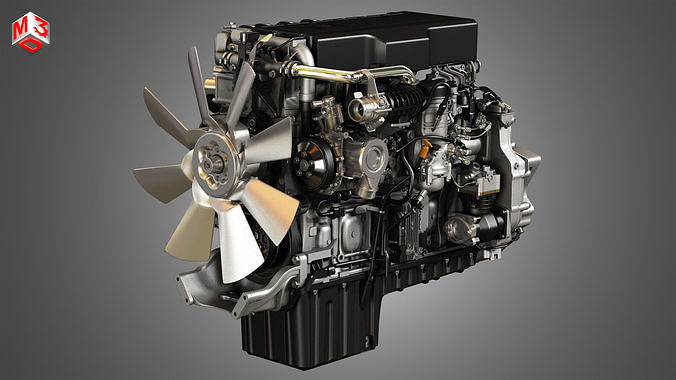  DD15 Heavy Duty Truck Engine - 6 Cylinder Diesel Engine 3D model