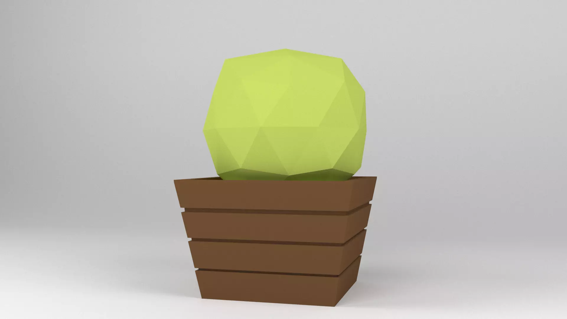 Low Poly Pot cactus in Free low-poly 3D model