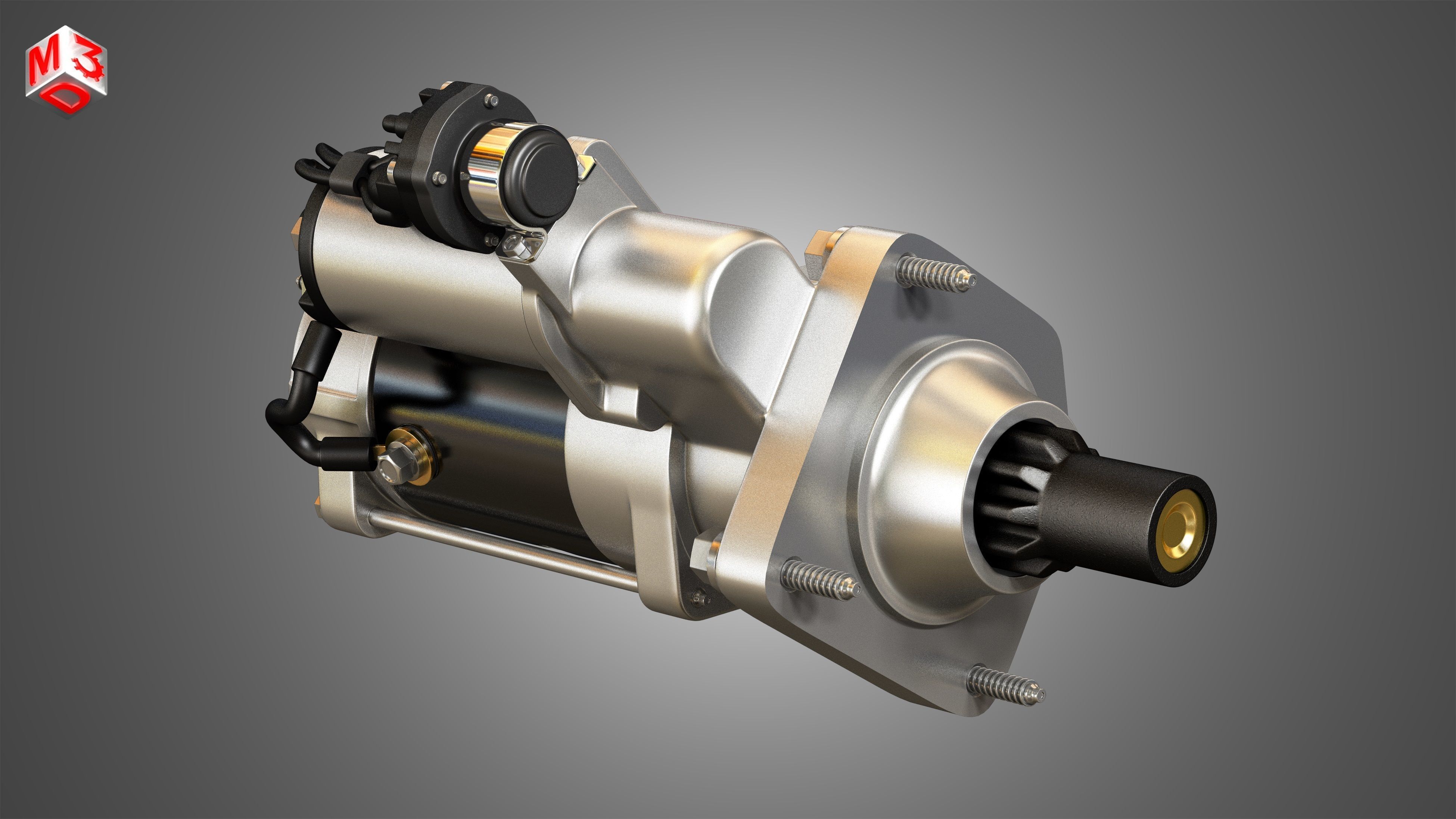 Engine Starter Motor 3D model_3