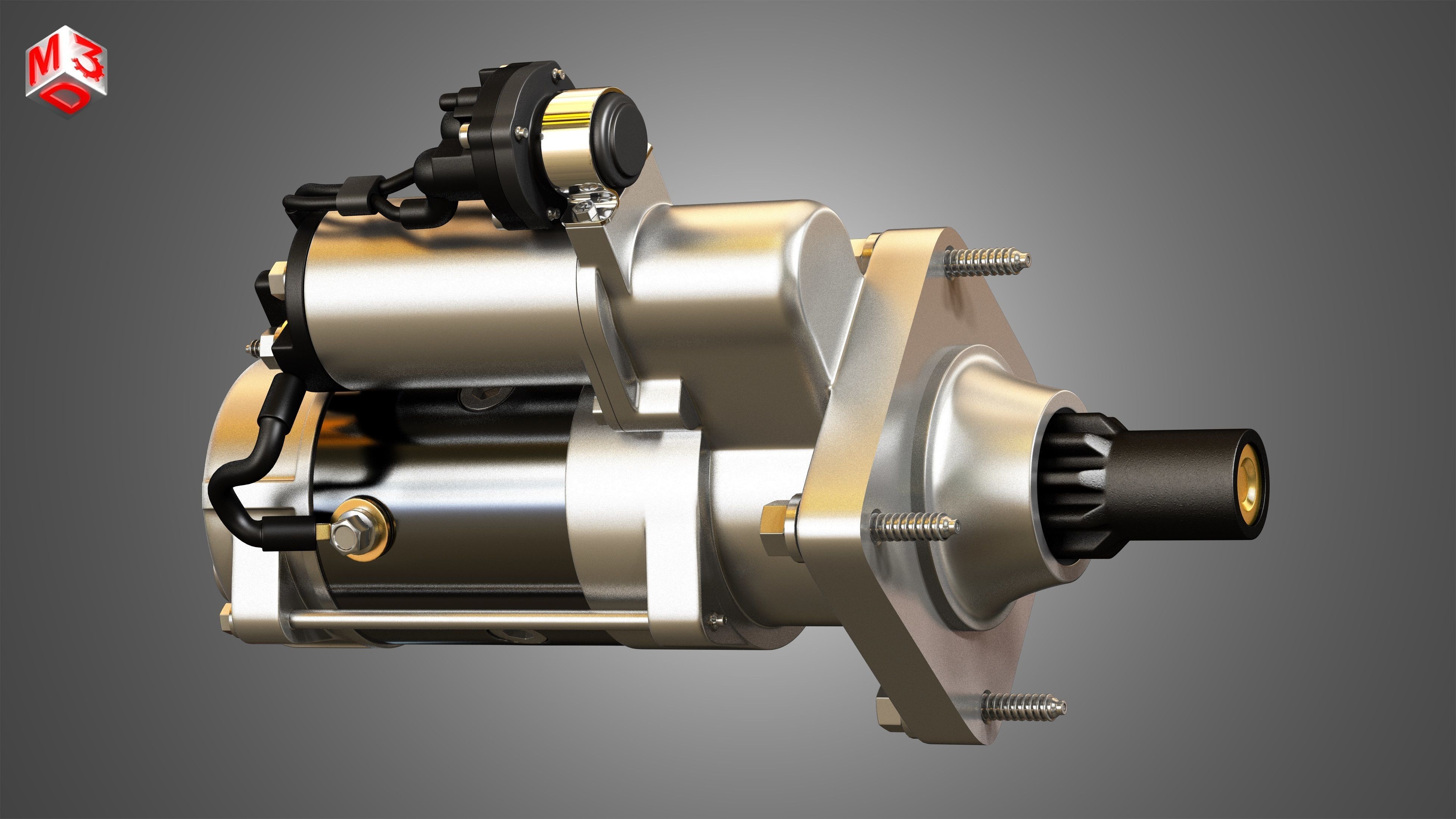 Engine Starter Motor 3D model_9