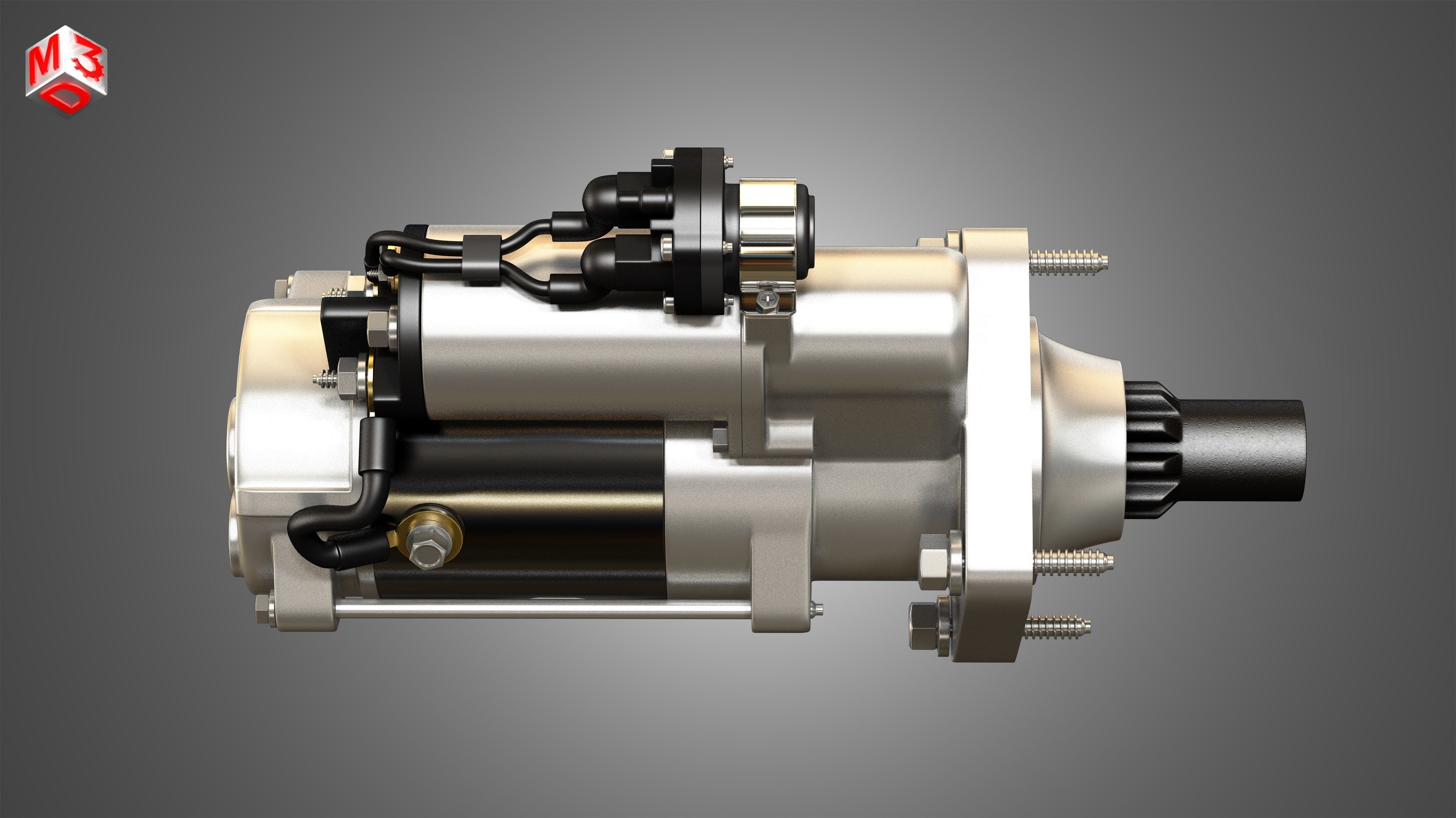 Engine Starter Motor 3D model_4
