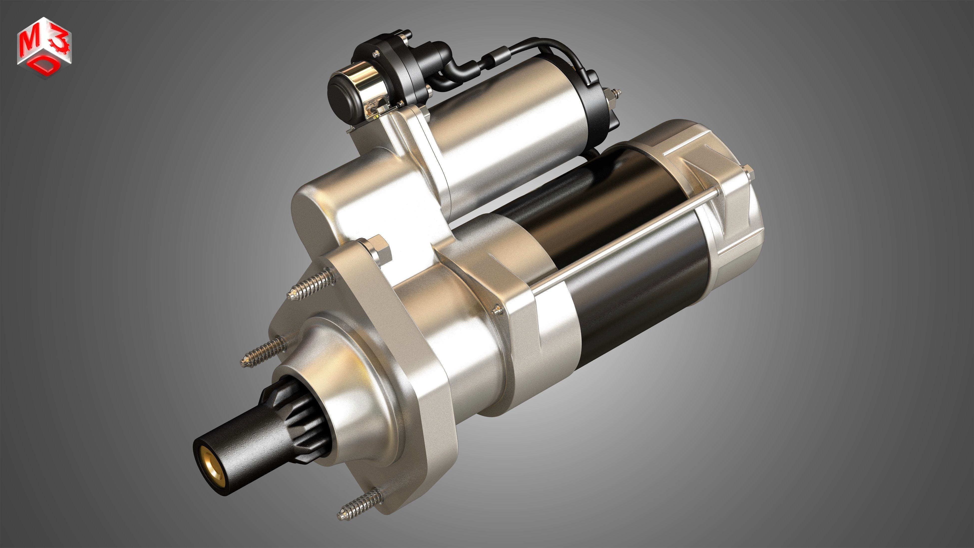 Engine Starter Motor 3D model_11