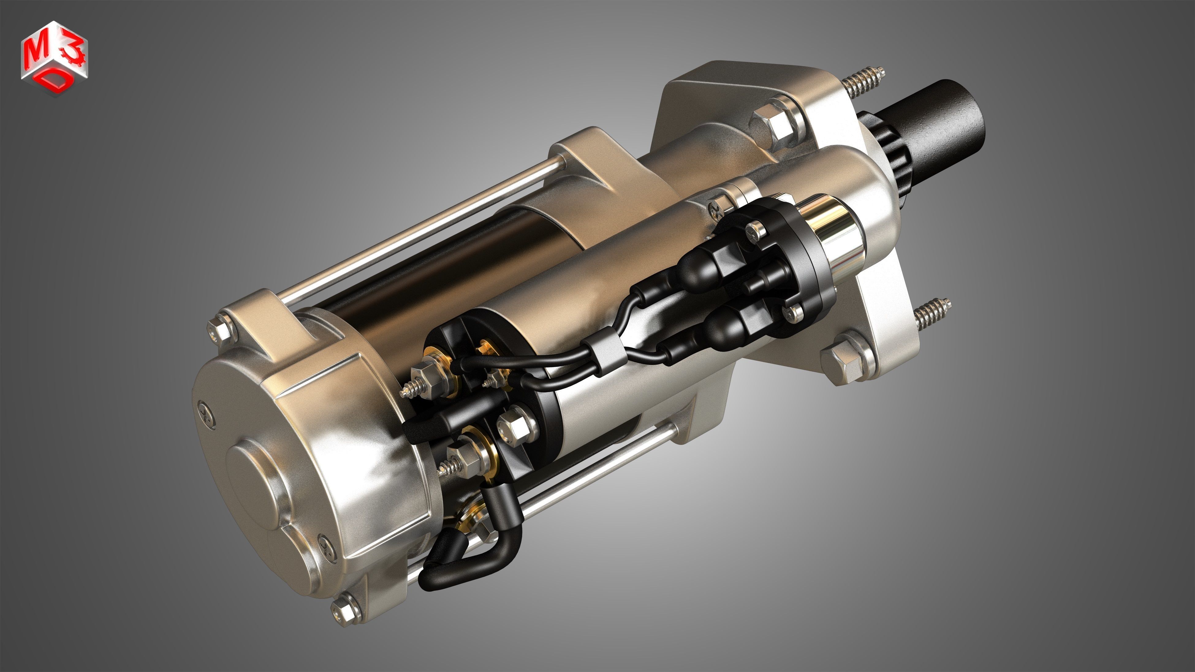 Engine Starter Motor 3D model_10